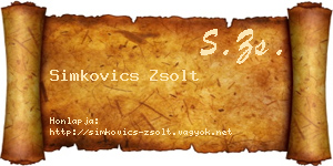 Simkovics Zsolt névjegykártya